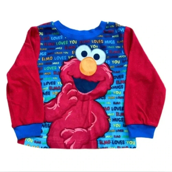 2011 Sesame Street Elmo Fleece Long Sleeve Tee Size 4T - Picture 1 of 6